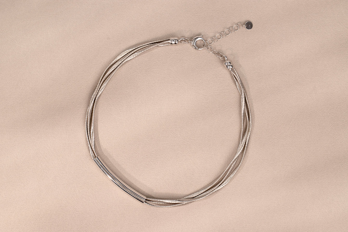 S925 Silver Twist Cable 3 Loops Necklace