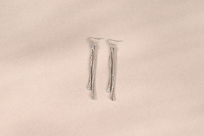 S925 Sterling Silver Twist Cable 2 Ropes Boho Earrings