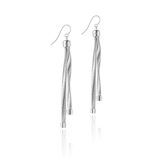 S925 Sterling Silver Twist Cable 2 Ropes Boho Earrings