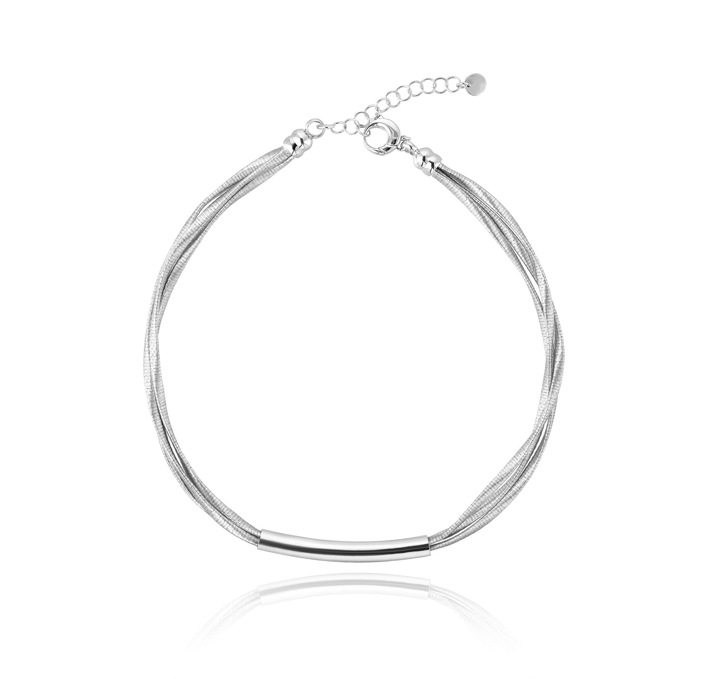 S925 Silver Twist Cable 3 Loops Necklace