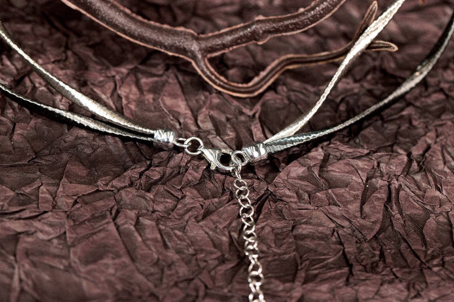 S925 Silver Twist Cable 2 Loops Monochrome Daily Necklace